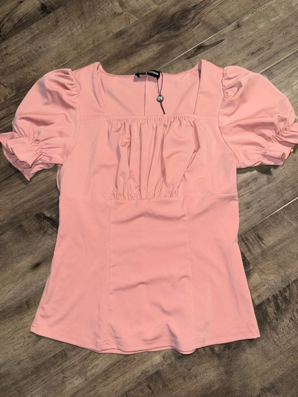 Scarlet Darkness Pink Puff Sleeve Milkmaid Top M